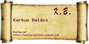 Karkus Balázs névjegykártya
