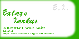 balazs karkus business card